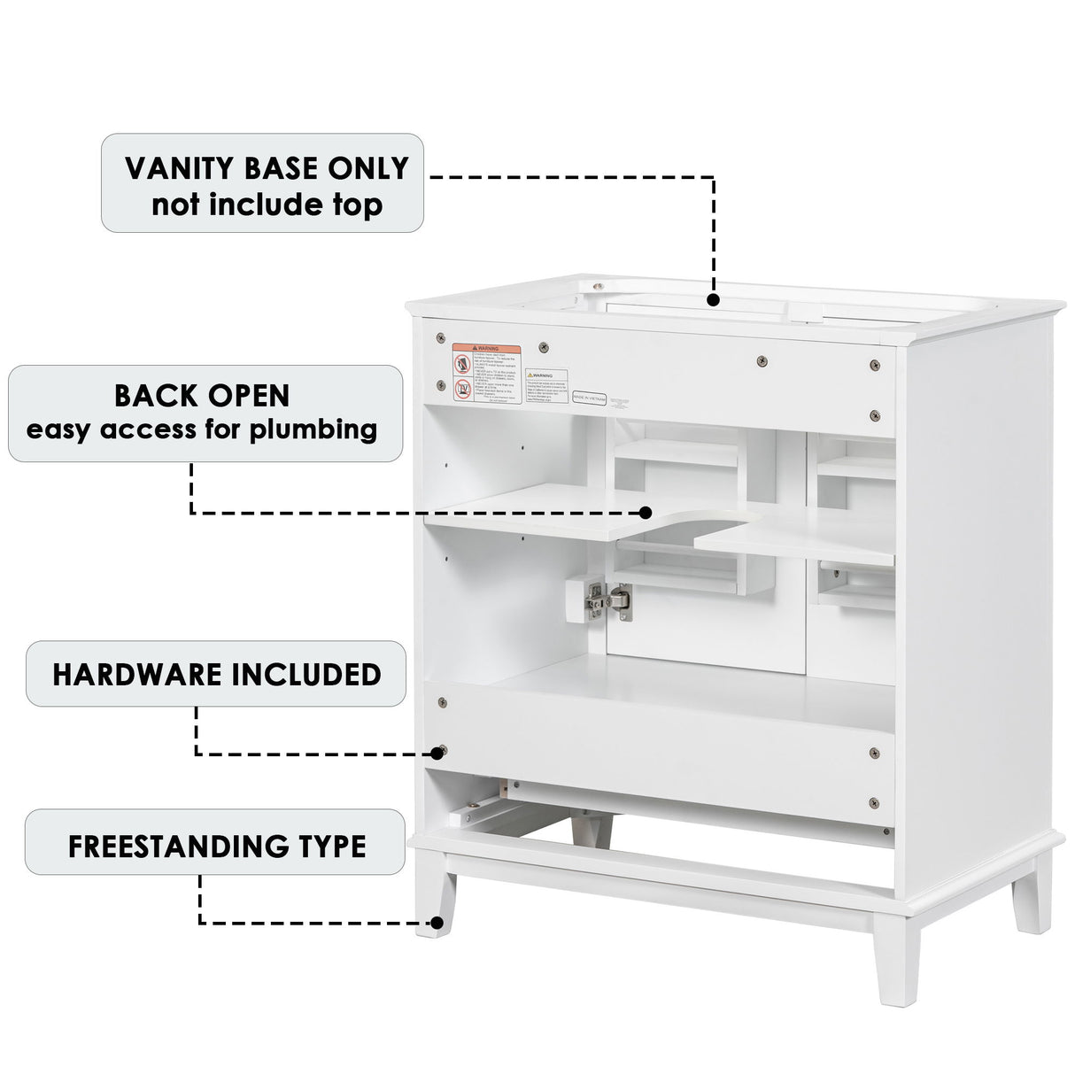 Modern Bathroom Vanity Base Only With Doors And Drawer