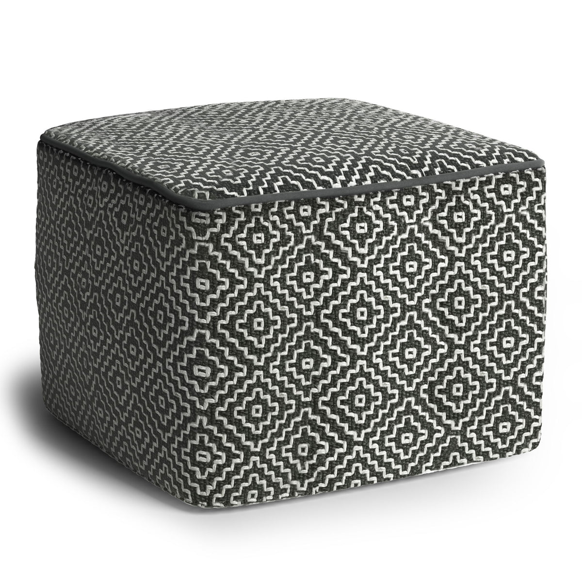 Briella - Square Woven Outdoor / Indoor Pouf - Gray
