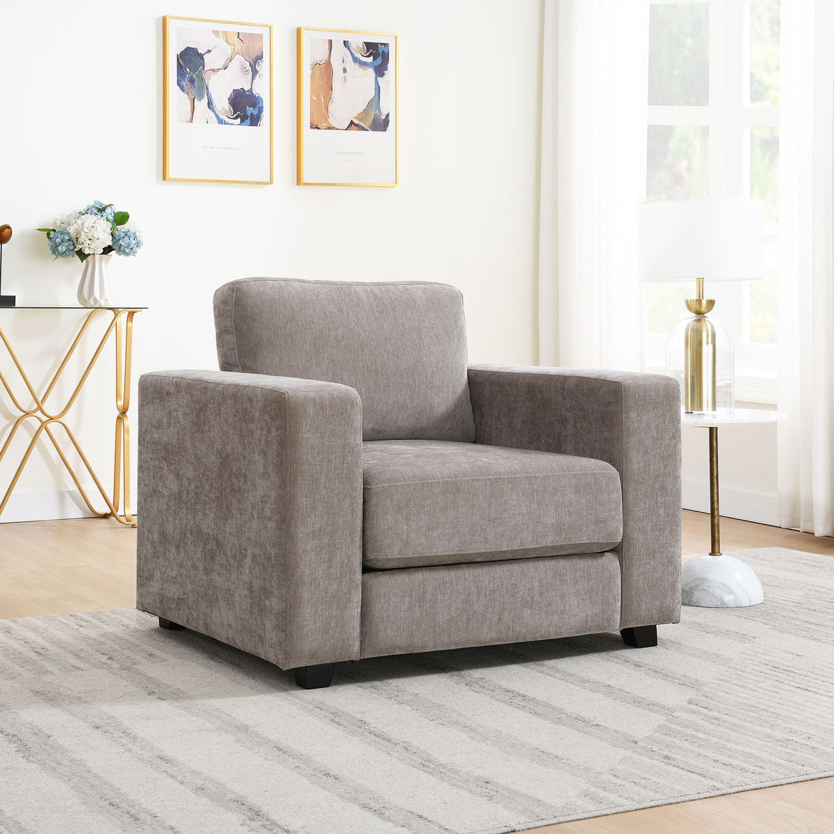 Oversized Accent Chair With Widen Arm For Living Room