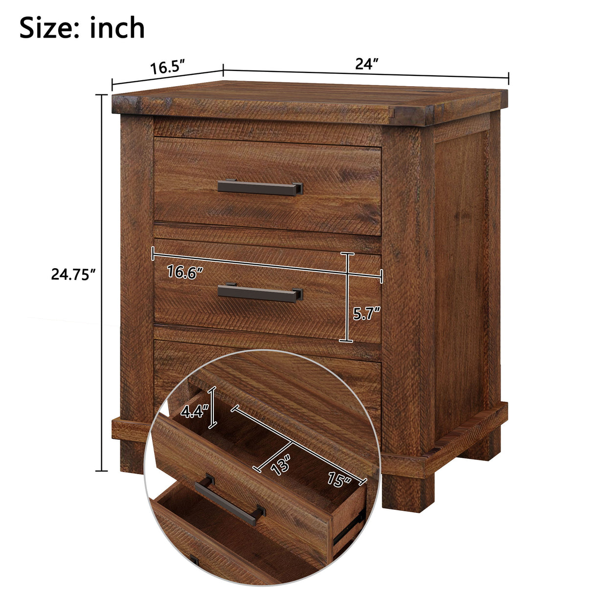 3 Drawer Nightstand