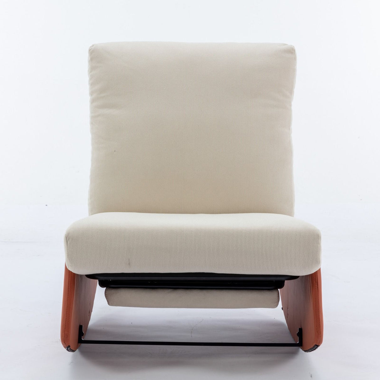 Modern Rocking Chair Recliner, Comfy Rocker Nursery Chair With Footrest, Accent Reading Chair, Upholstered Lounge Chair For Relaxing, Resting, Soft Padded Rocker For Indoor Living Room Bedroom - Orange