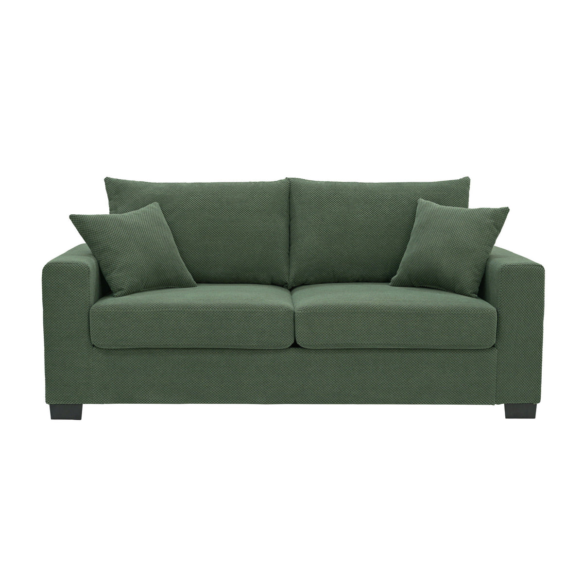 2 Seater Sofa, 2 Throw Pillows For Living Room