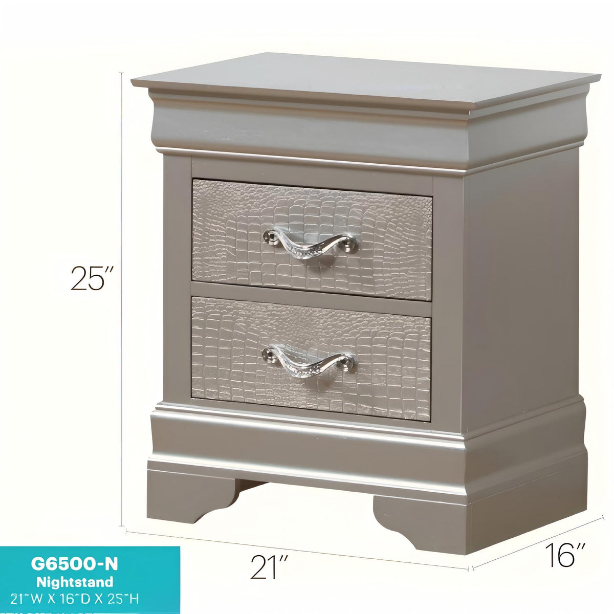 Modern Nightstand - Champagne