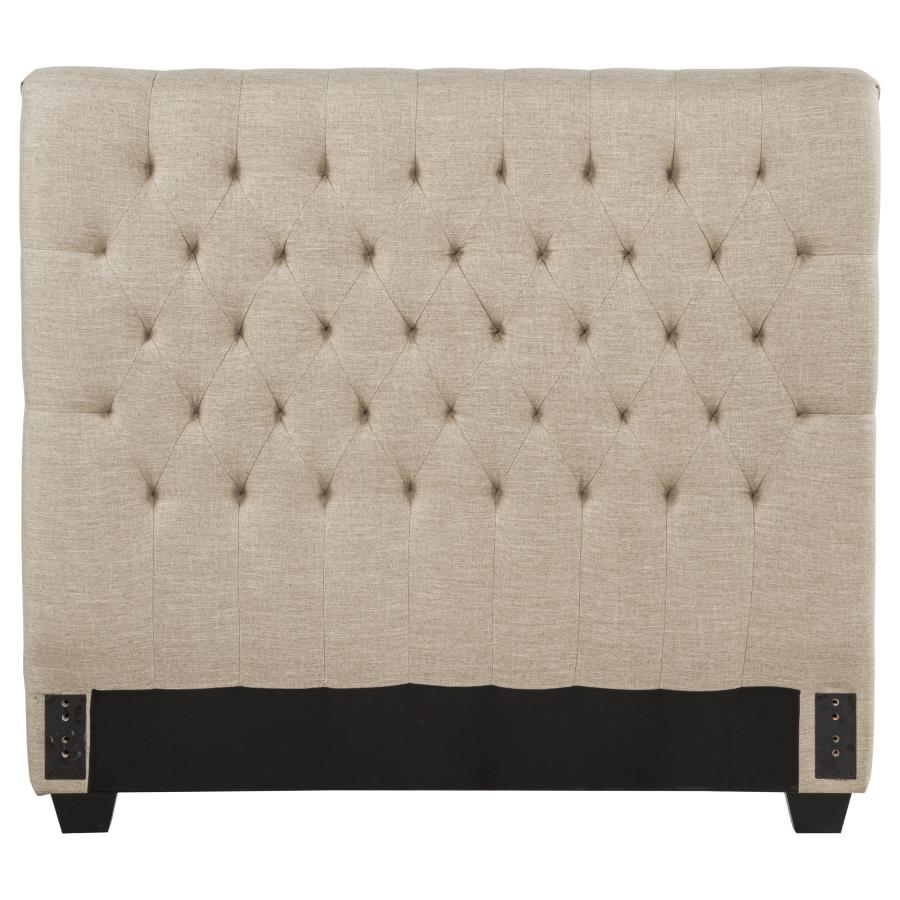 Chloe Upholstered Full Panel Headboard Oatmeal - 300007FB1