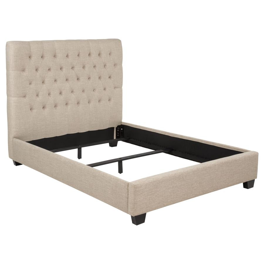Chloe Upholstered Full Panel Bed Oatmeal - 300007F