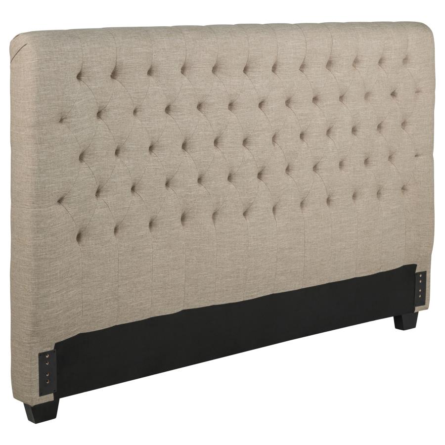 Chloe Upholstered Eastern King Panel Headboard Oatmeal - 300007KEB1