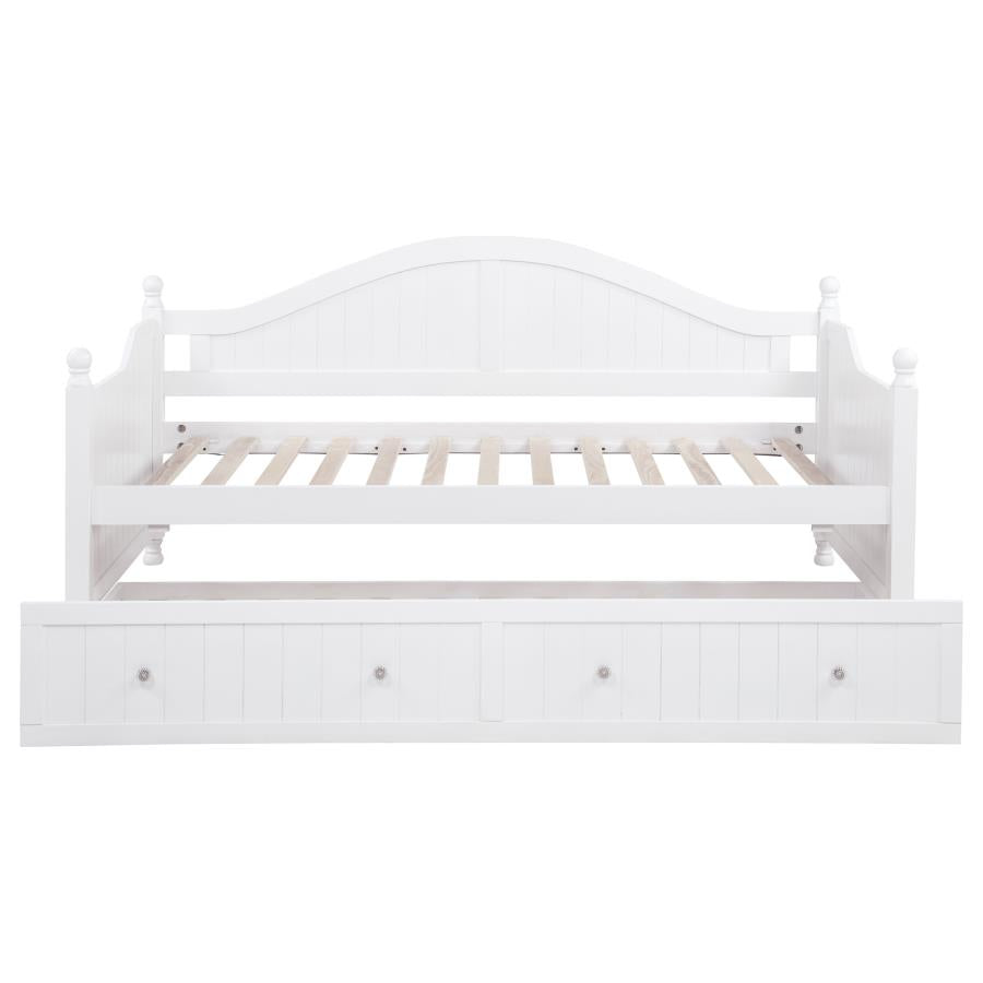 Julie Ann Wood Twin Daybed with Trundle White - 300053