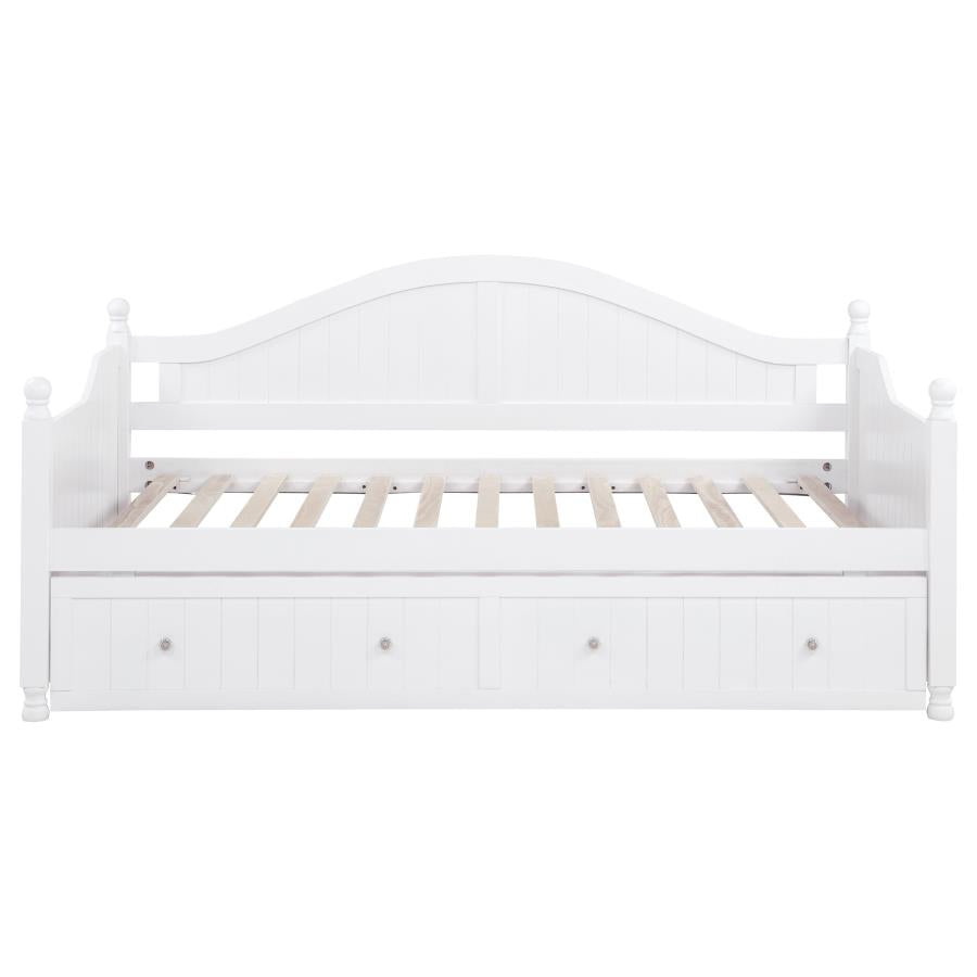 Julie Ann Wood Twin Daybed with Trundle White - 300053
