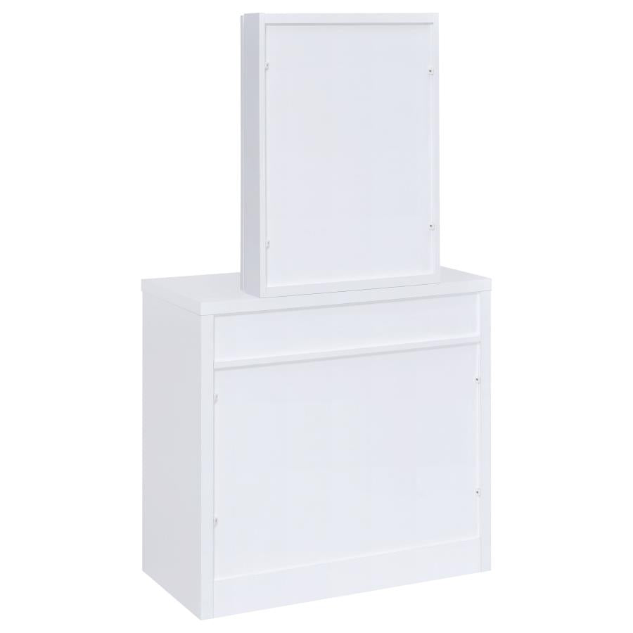 Harvey Vanity Set with Lift-Top Stool White - 300290