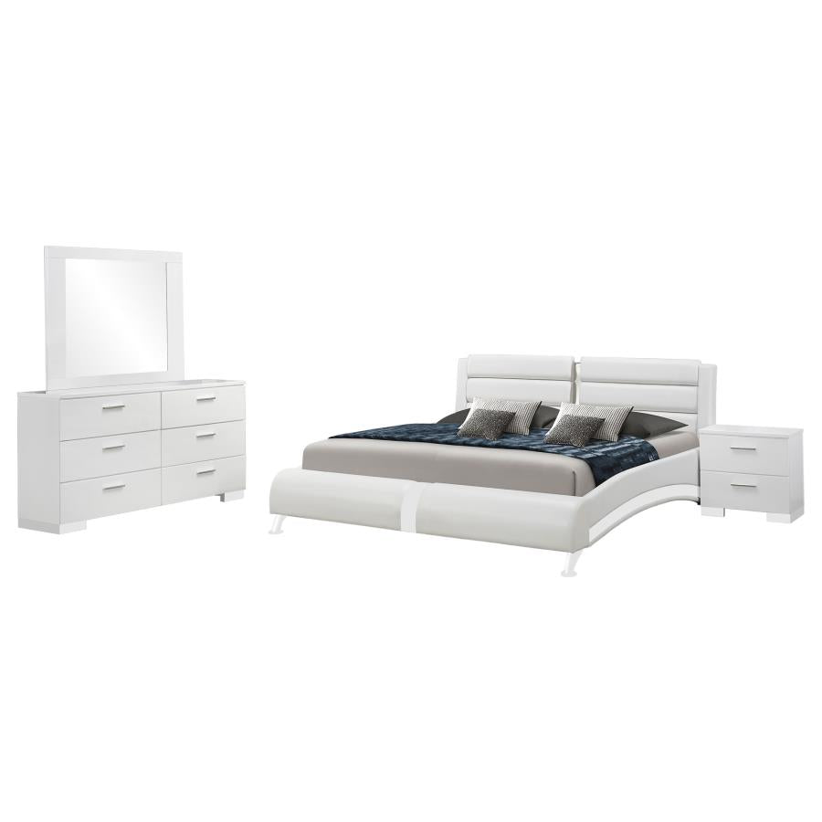 Jeremaine 4-piece Eastern King Bedroom Set White - 300345KE-S4