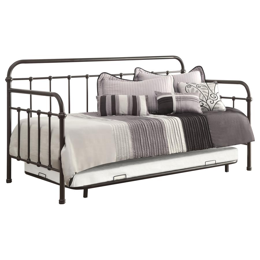Livingston Metal Twin Daybed with Trundle Dark Bronze - 300398
