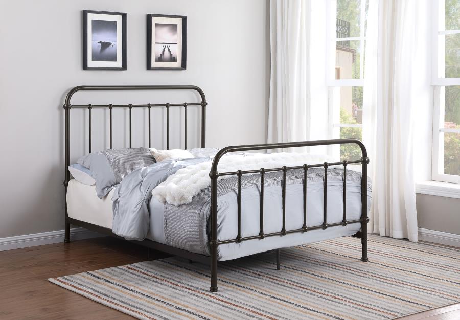 Livingston Metal Full Open Frame Bed Dark Bronze - 300399F