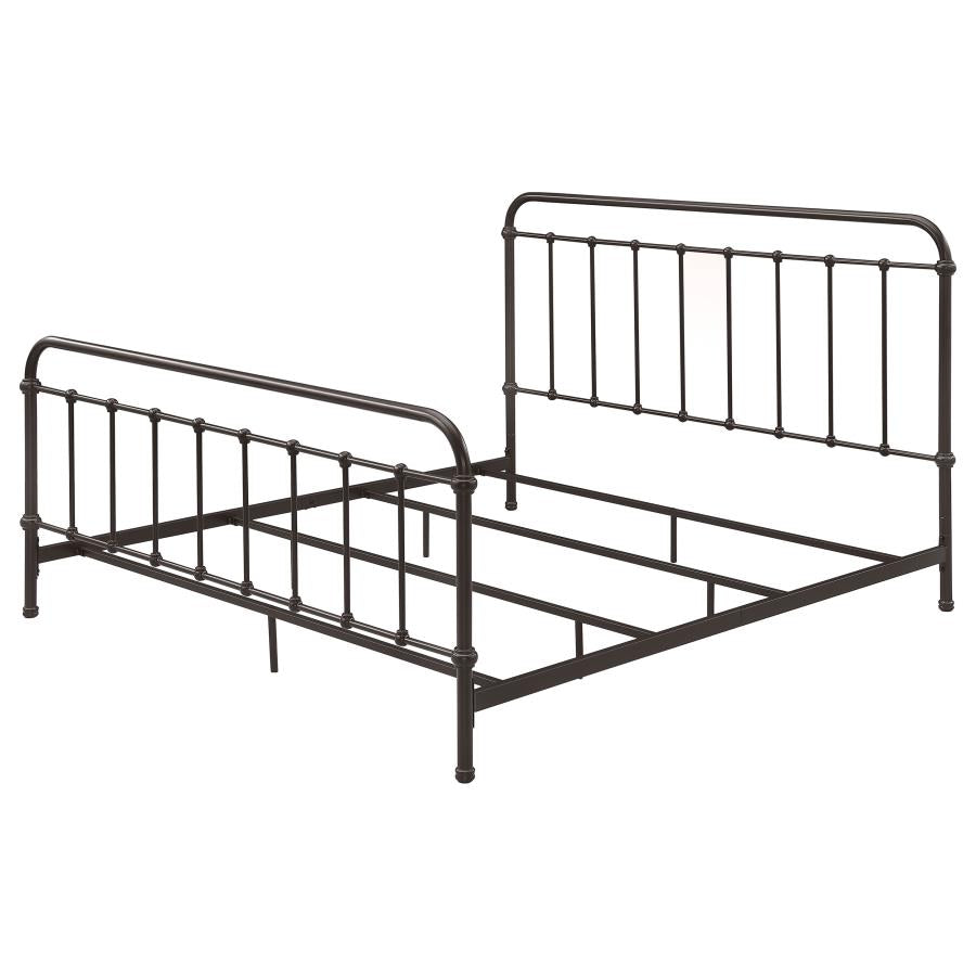 Livingston Metal Eastern King Open Frame Bed Dark Bronze - 300399KE