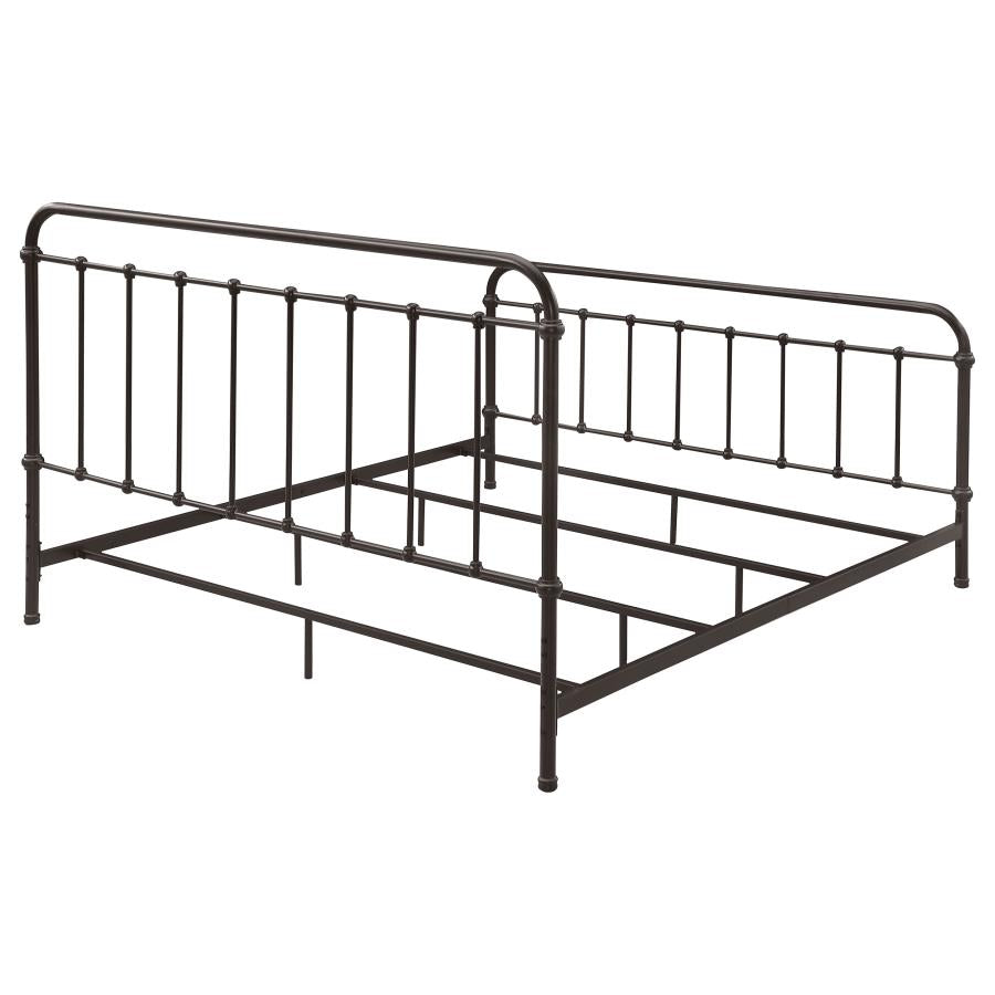 Livingston Metal Eastern King Open Frame Bed Dark Bronze - 300399KE