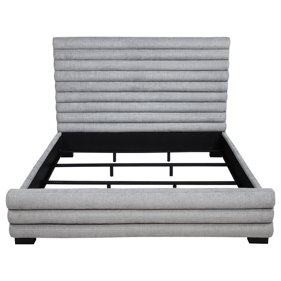 Patricia 58-inch Boucle Upholstered Eastern King Bed Grey - 300719KE