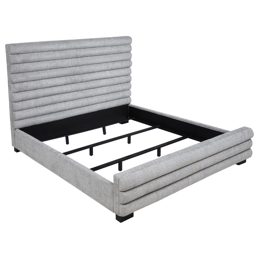 Patricia 58-inch Boucle Upholstered California King Bed Grey - 300719KW