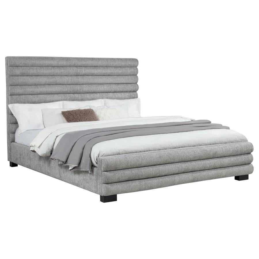 Patricia 58-inch Boucle Upholstered California King Bed Grey - 300719KW