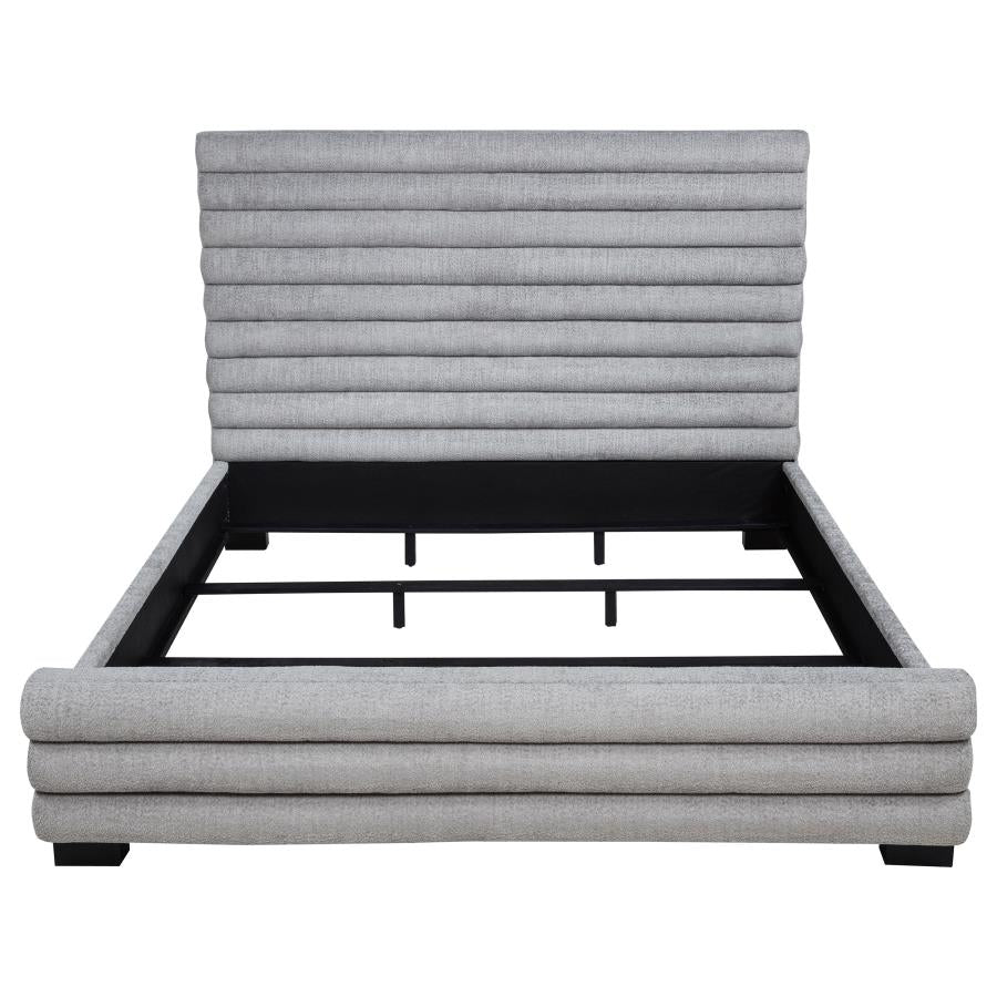 Patricia 58-inch Boucle Upholstered California King Bed Grey - 300719KW