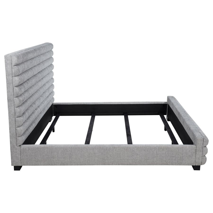 Patricia 58-inch Boucle Upholstered California King Bed Grey - 300719KW