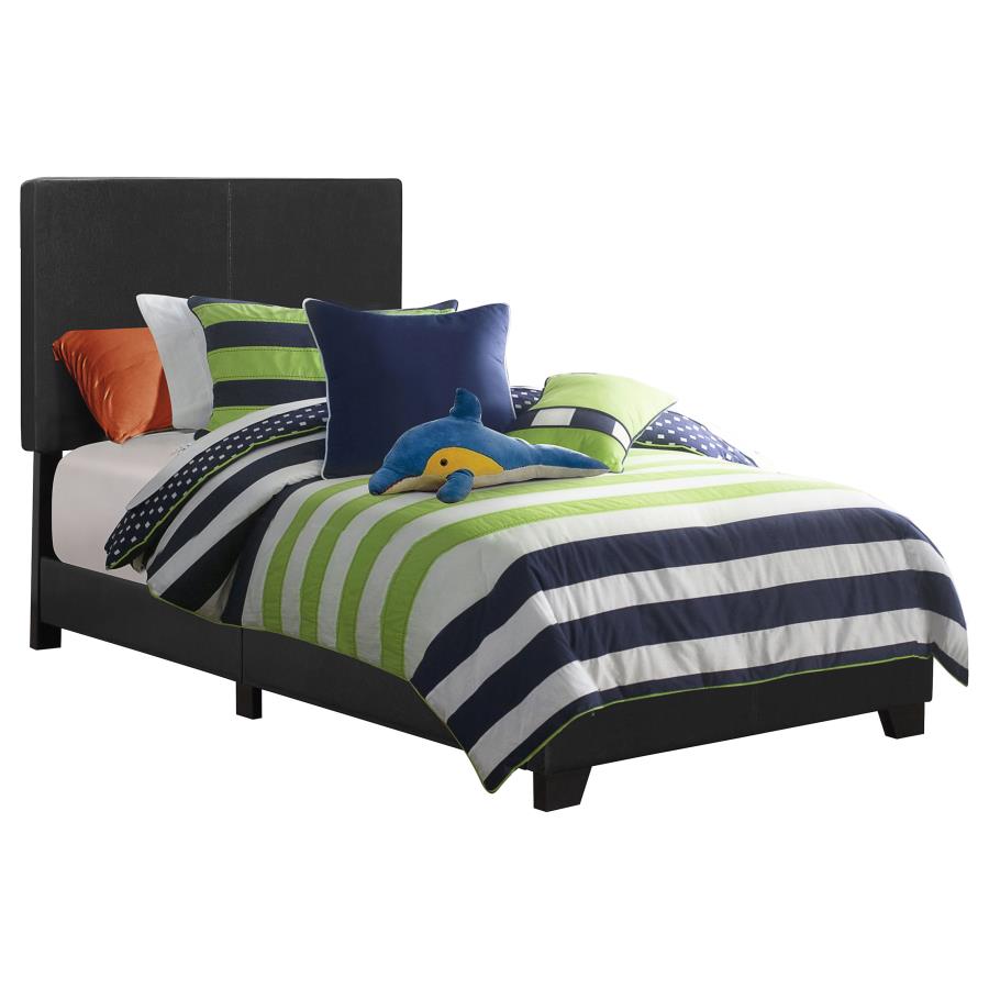 Dorian Faux Leather Upholstered Twin Panel Bed Black - 300761T