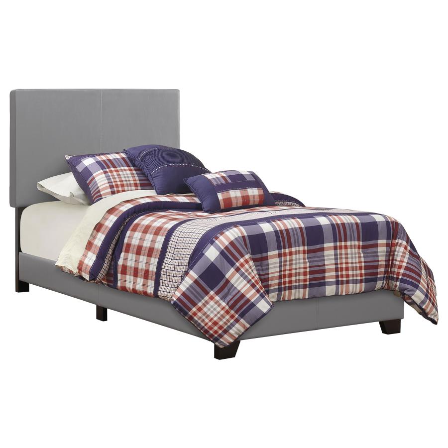 Dorian Faux Leather Upholstered Twin Panel Bed Grey - 300763T