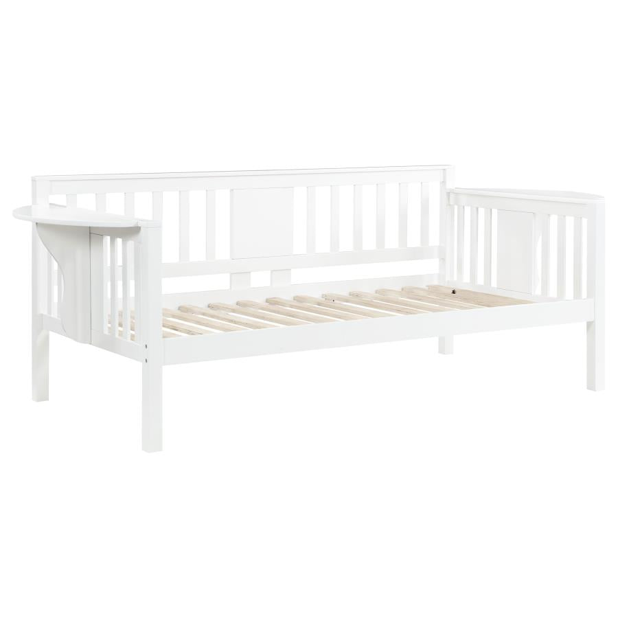 Bethany Wood Twin Daybed with Drop-down Tables White - 300837