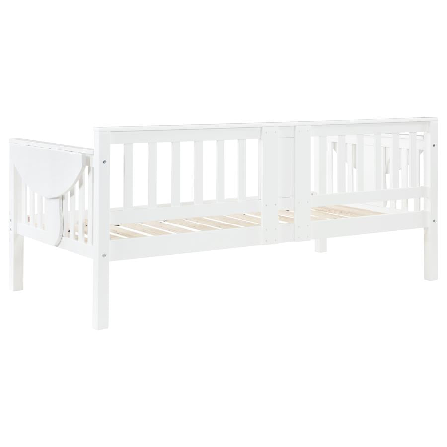 Bethany Wood Twin Daybed with Drop-down Tables White - 300837
