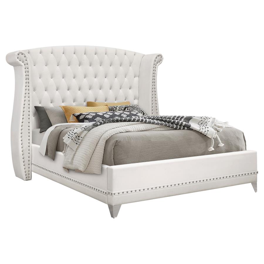 Barzini 4-piece Eastern King Bedroom Set White - 300843KE-S4