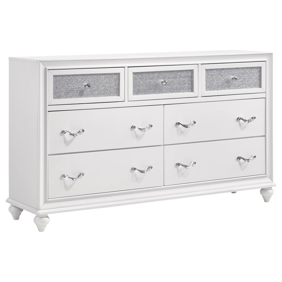 Barzini 4-piece Eastern King Bedroom Set White - 300843KE-S4