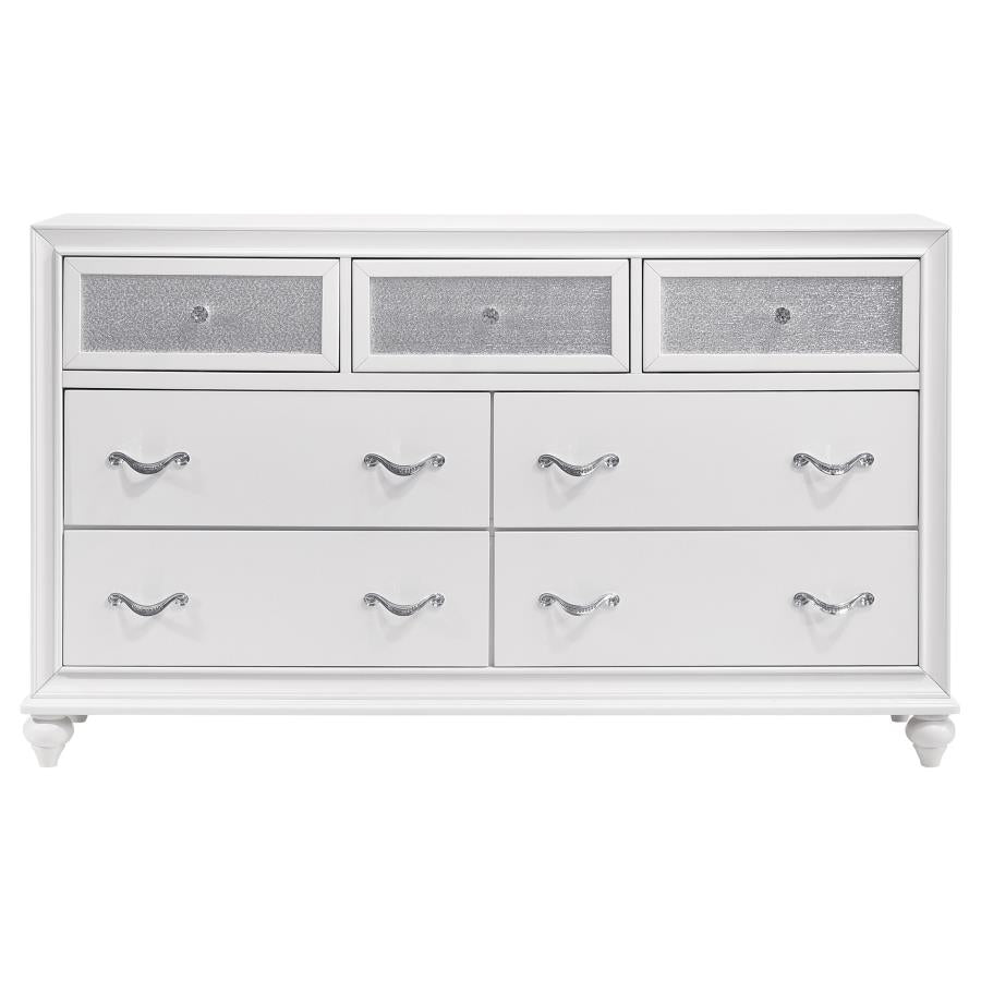 Barzini 4-piece Eastern King Bedroom Set White - 300843KE-S4