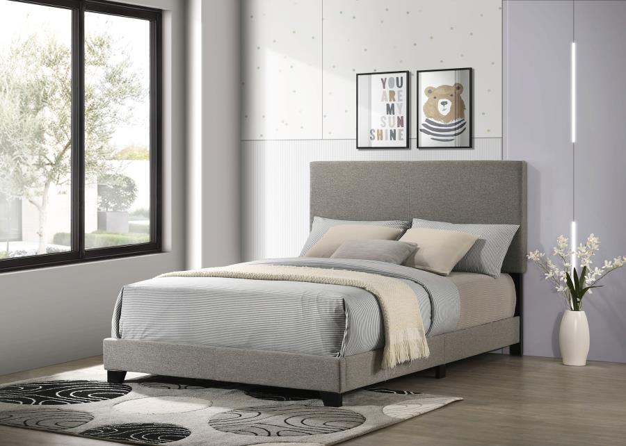 Dorian Fabric Upholstered Full Panel Bed Taupe - 300851F