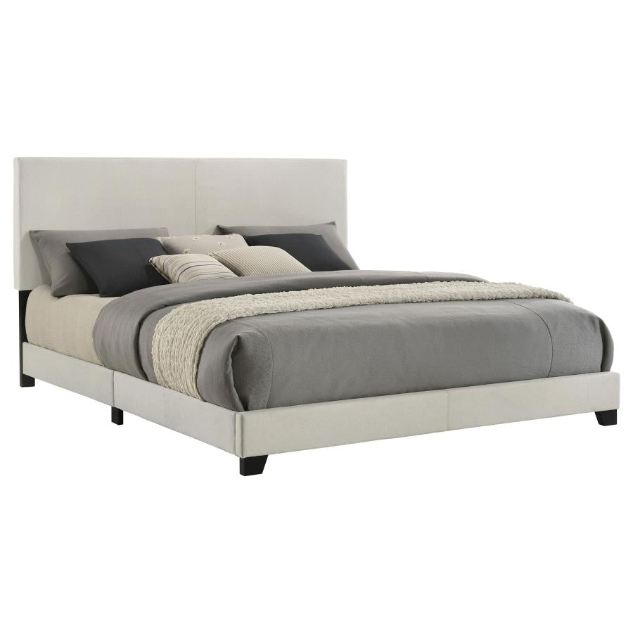 Dorian Fabric Upholstered Eastern King Panel Bed Cream - 300852KE