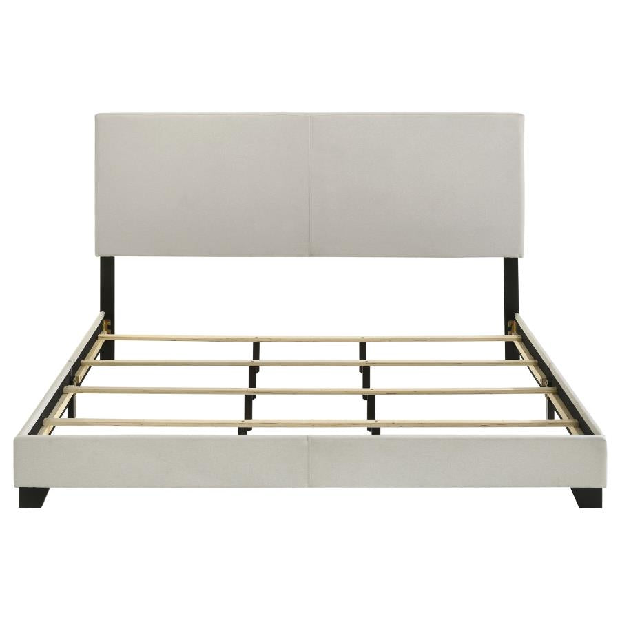 Dorian Fabric Upholstered Eastern King Panel Bed Cream - 300852KE