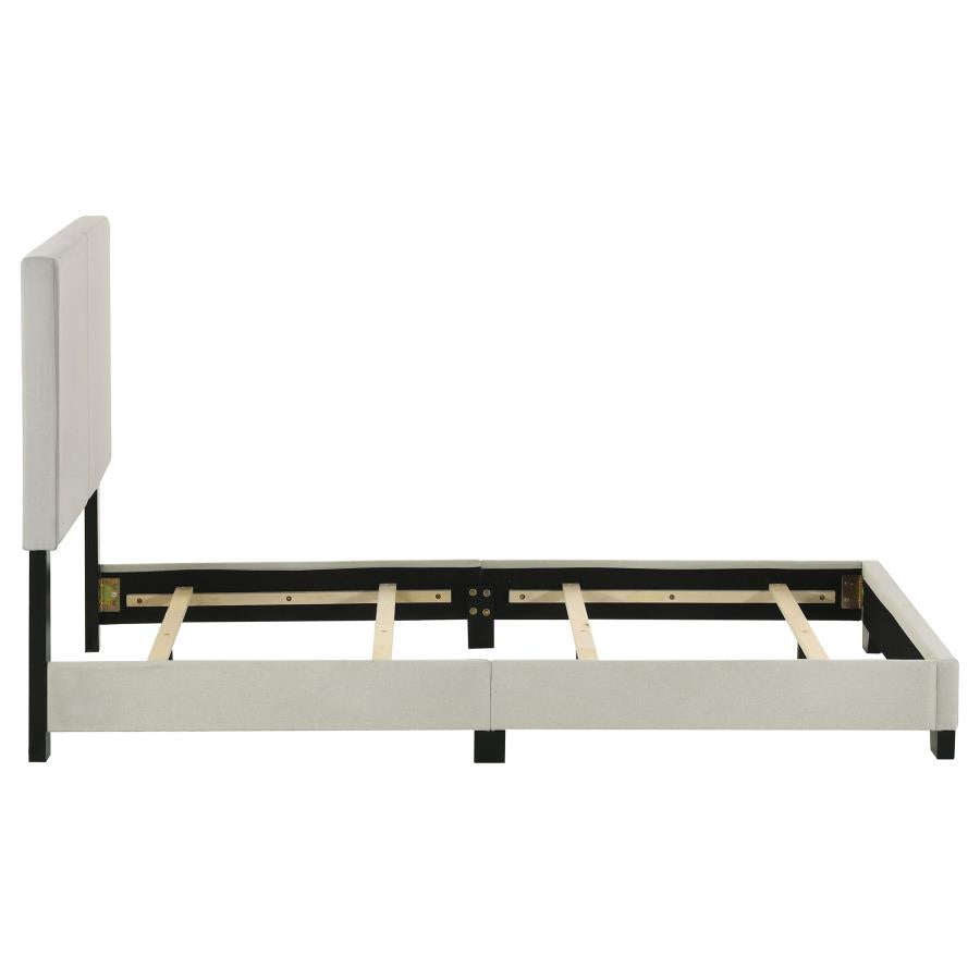Dorian Fabric Upholstered Twin Panel Bed Cream - 300852T