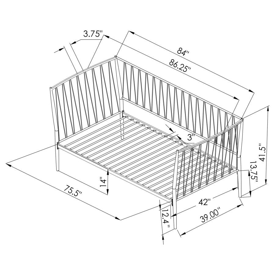 Richland Metal Twin Daybed Bed Frame Matte Black - 301057