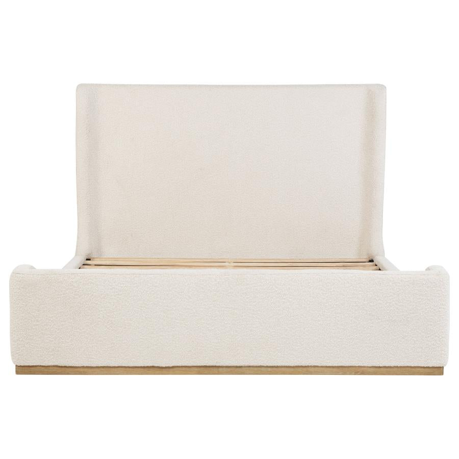 Nala Upholstered Eastern King Sleigh Bed Cream - 302046KE