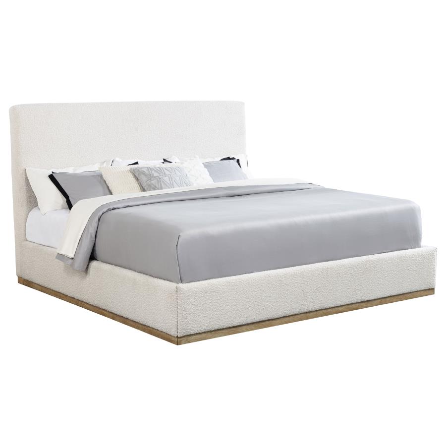 Knox Upholstered EASTERN KING Panel Bed Cream - 302053KE