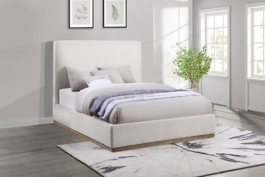 Knox Upholstered Queen Panel Bed Cream - 302053Q