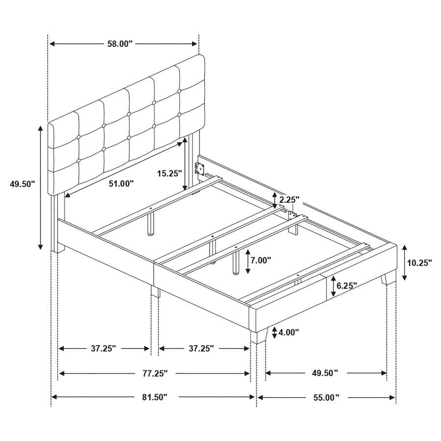 Mapes Upholstered Full Panel Bed Charcoal - 305746F