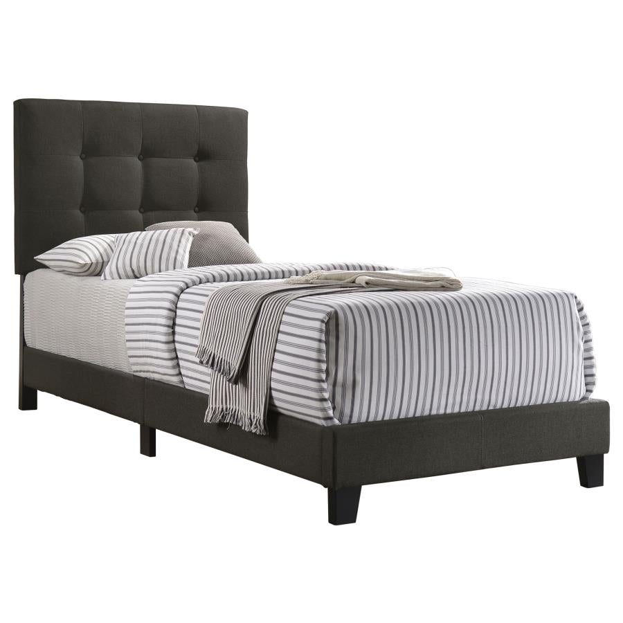 Mapes Upholstered Twin Panel Bed Charcoal - 305746T