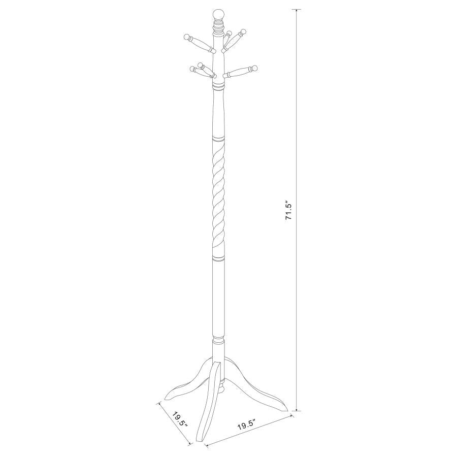 Riona 6 Hook Freestanding Wood Coat Rack Hat Hanger Merlot - 3058