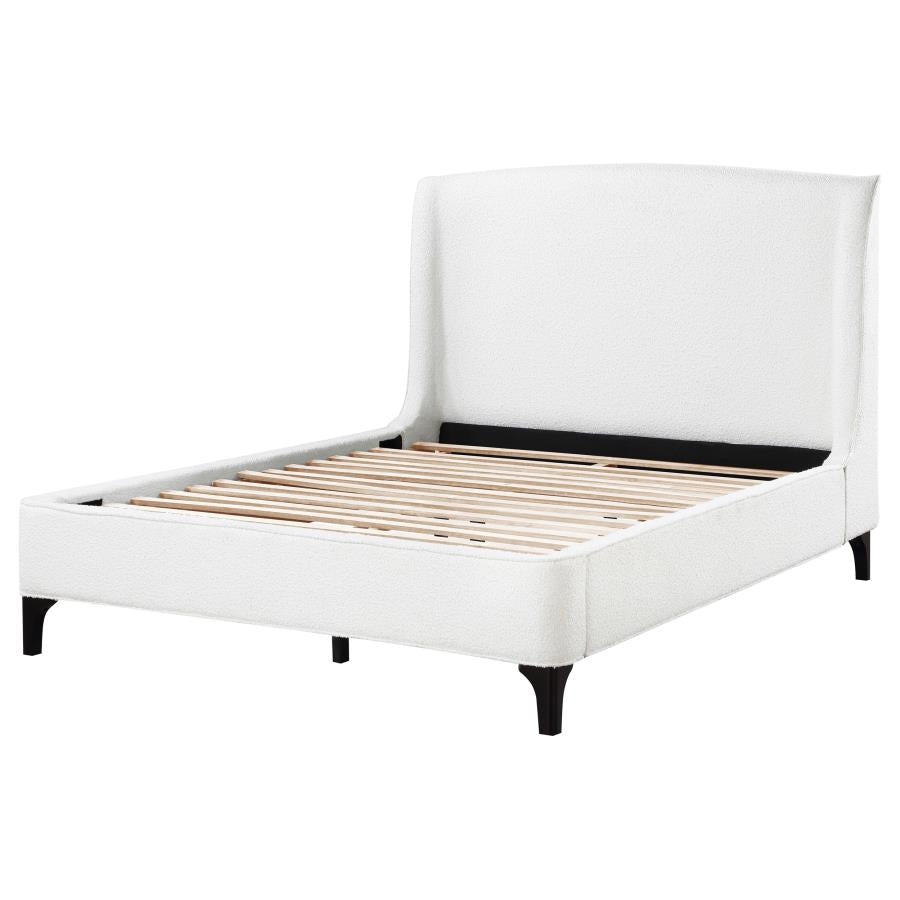 Mosby Upholstered Eastern King Wingback Bed Snow - 306020KE