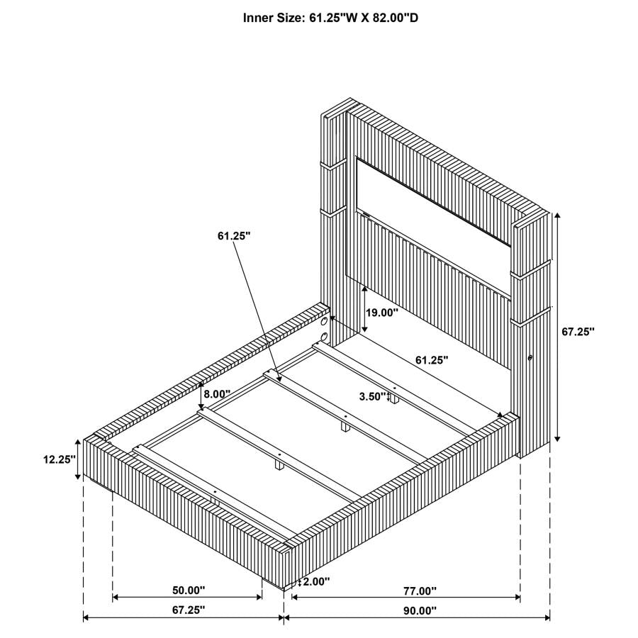 Tisdall Upholstered Queen Flame Visualizer Bed Cream - 306032Q