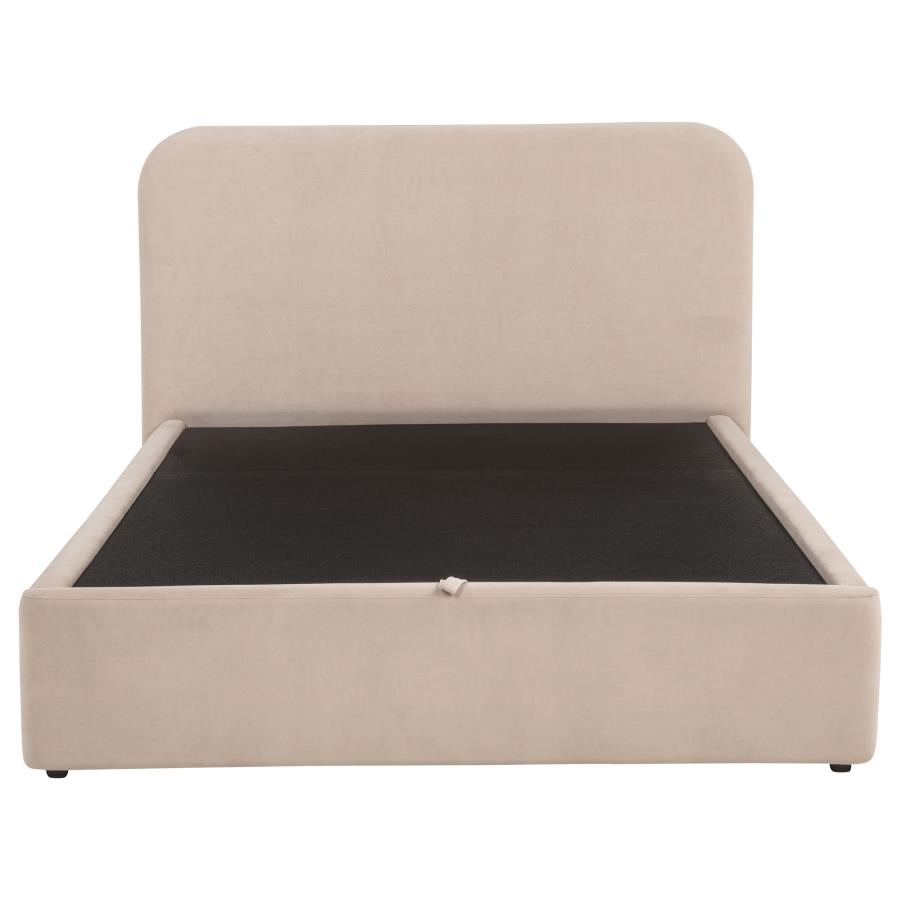 Anders Upholstered Full Storage Lift Platform Bed Beige - 306037BEIF