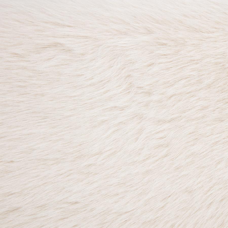 Rebecca Faux Fur Upholstered Queen Bed Cream - 306141Q