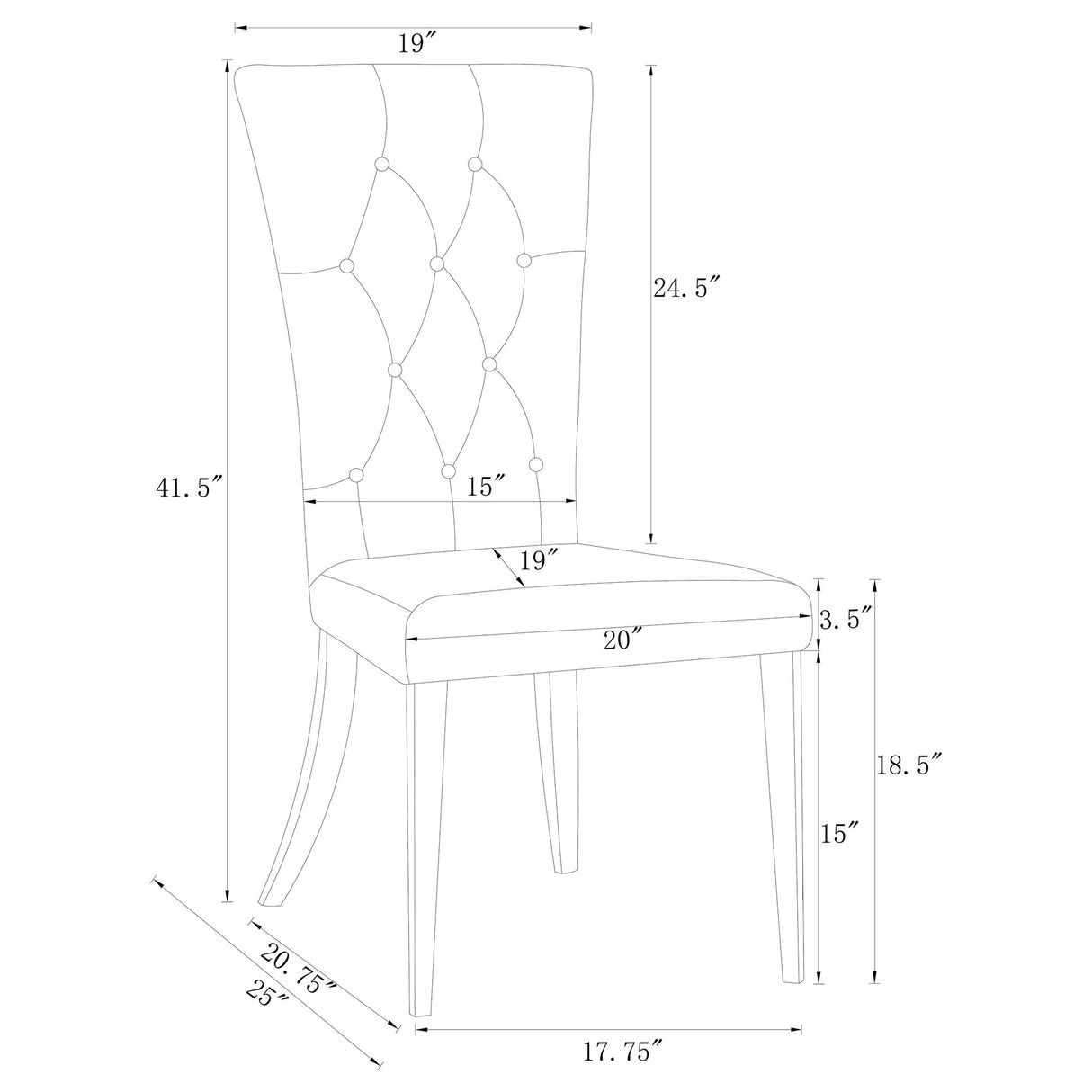 Allessandra - Tufted Back Side Chair (Set of 2)