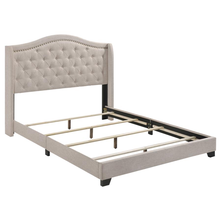 Sonoma Upholstered Queen Wingback Bed Beige - 310073Q