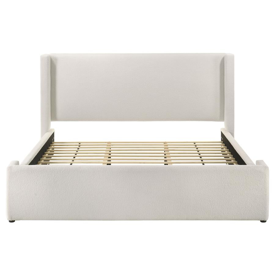 Alamosa Boucle Upholstered Eastern King Platform Bed White - 310078KE