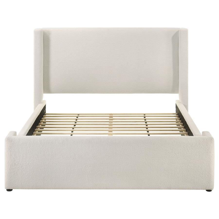 Alamosa Boucle Upholstered Queen Wingback Bed White - 310078Q