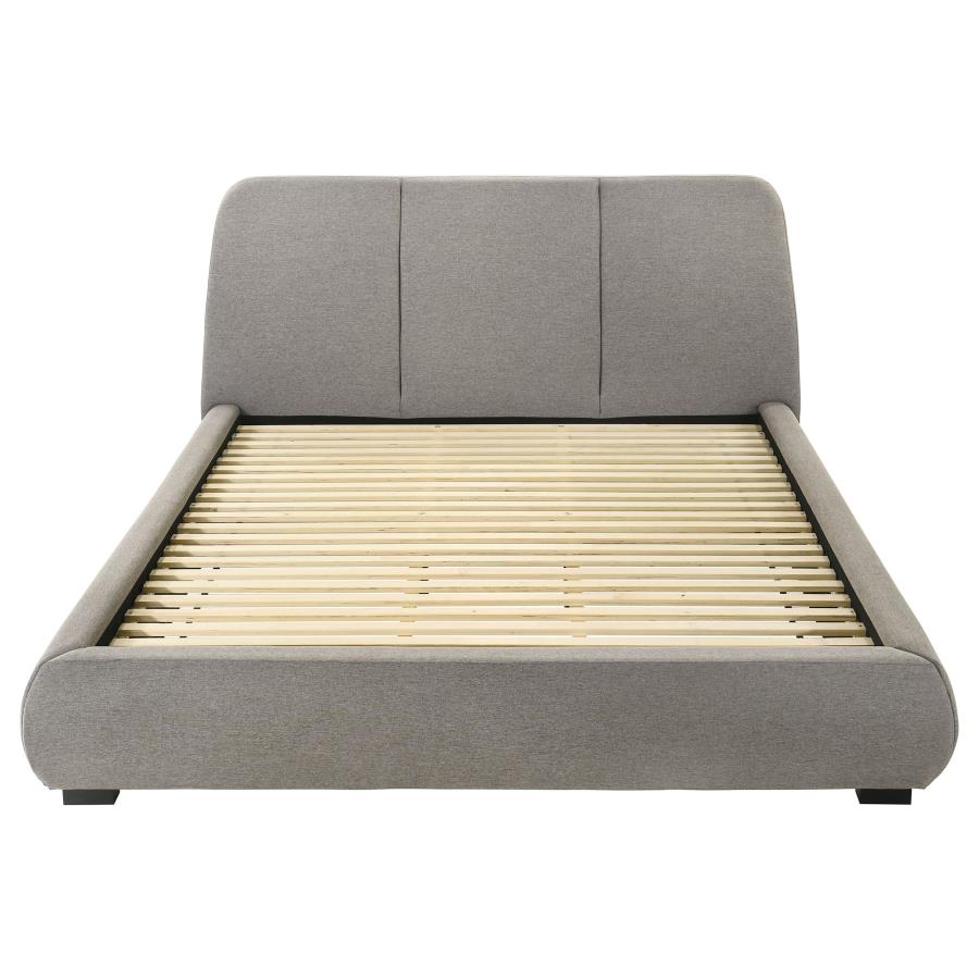 Mokena 46-inch Upholstered Eastern King Platform Bed Taupe - 310090KE